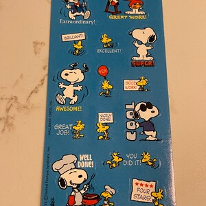Cacahuètes, Snoopy, enseignant, école, message, motivation, mots, feuille d'autocollants, poinçon, artisanat, décoration, fabrication de cartes, vintage, ~ 20-01-944