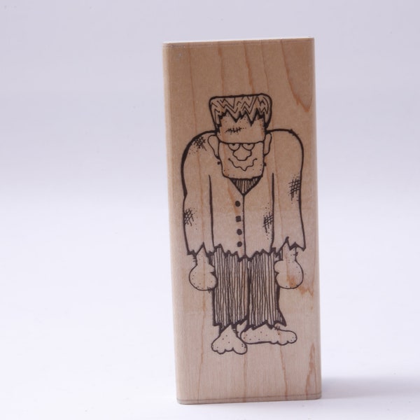 The Monster, Frankenstein, Halloween, Human Figure, - Message Stamp - Wooden, Rubber, Stamp - Vintage - Card Making ~ 20-30-1047