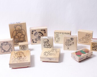 Cute Teddy Bears Message Stamp Set Scrapbooking Card Making ~ 260521-WH 782