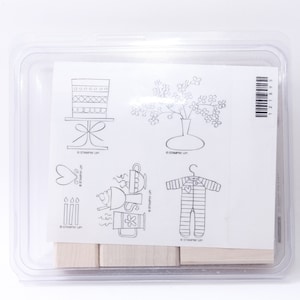 Bebé, Cumpleaños, Pastel, Rebanada de vida, Stampin Up, Juego de sellos, Madera, Goma, Sellos de mensajes, Vintage, Fabricación de tarjetas, Papelería, ~20-34-1208