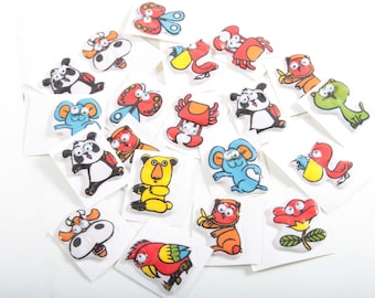 3D 1980s Sticker book Vinyl Stickers Googly Eyes Animals Flowers Birds Cute Funny Plastic Colorful Decorations Red ~ 20-09-306