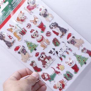 Casa de Navidad, Hoja de Pegatinas, Perros, Cachorros, Mascotas, Pegatinas en Relieve, Adornos Navideños, Niños, Fabricación de Tarjetas ~ 20-01-109 261