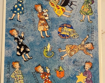Maestra, Escuela, Recompensas, Mensajes, Autobús Escolar Mágico, Hoja de Pegatinas, 1994, Escolar, Artesanía, Decoración, Fabricación de Tarjetas, Vintage, ~ 285