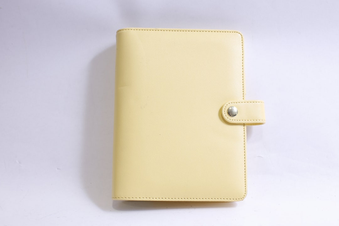 Light Yellow, Day Planner, Binder, Card Pockets, Button Lock, Desk