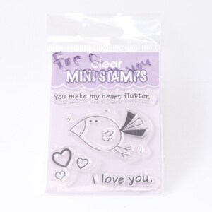 Clear Mini Stamps, I Love You, Valentine, Bird, Hearts, Stamp Set, Message Stamps, Card Making, Hobby, Kids Craft, Papeterie, ~20-18-628