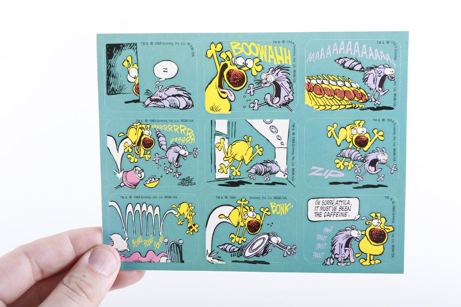 マザーグースとグリミーのステッカーシート 1989 ステッカー収集 猫を