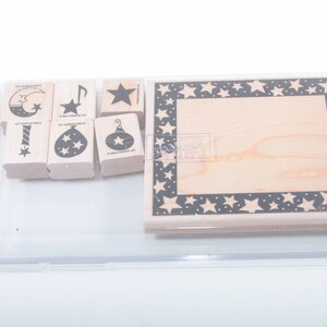 Stampin Up, Étoile brillante, bordure, ballon, ornement, message, vintage, jeu d'estampes, dans une boîte, fabrication de cartes, scrapbooking ~ Sir Stampinton ~ 189
