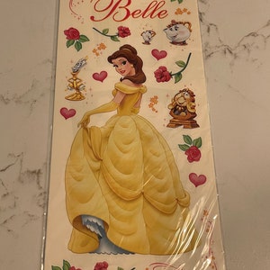 Disney, Belle, Principessa, La Bella e la Bestia, Fiore, Cuore, Foglio di adesivi, Sandylion, Artigianato, Decorazione, Creazione di biglietti, Vintage, ~ 20-01-944