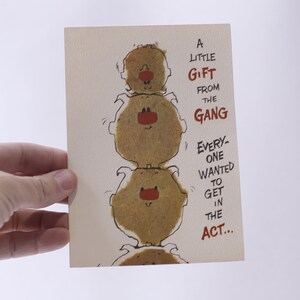 Ein Kleines Geschenk Von Der Gang, Kinder Lustige Gesichter, Freunde, Grußkarte, Humorvoll, Souvenir, Andenken, 1970er Jahre ~ 240417-WH 916