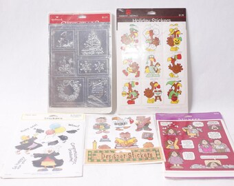 Sealed Sticker Sheet Lot Christmas Thanksgiving Graduation School Cathy ~ 260608-WH 471