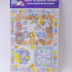 Uw babyjongen, foto Scrapbookstickers, kaders, randen, hoeken, accenten, 1997, Sandylion, kaarten maken, ~ 240514-WH 933