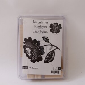 Best Wishes, Danke, Freund, Blume, Blüten, Phrasen, Stempel Set, aus Holz, Stempel, Stempel, Bella Blossoms Card Making, ~ MISC-052 192