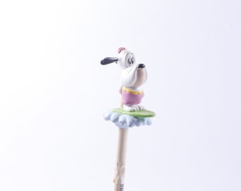 Droopy, Dog, Surfing, Pencil Topper, Exciting Isn't It, Pink Pencil, Pencil Top, Design, Collection, Vintage, Photo Prop ~ 20-19-651