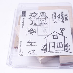 Herz & Zuhause, Blume, Kinder, Menschen, Paar, - Stempelset, Holz, Gummi, Botschaftsstempel - Vintage - Kartenherstellung ~ 20-01-49