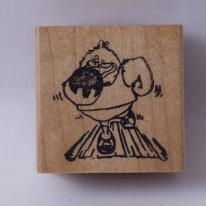 Oiseau jouant au bowling, Sports, Animal, Timbre Message, Bois, Caoutchouc, Timbre, Vintage, Fabrication de cartes, ~ M-25-07