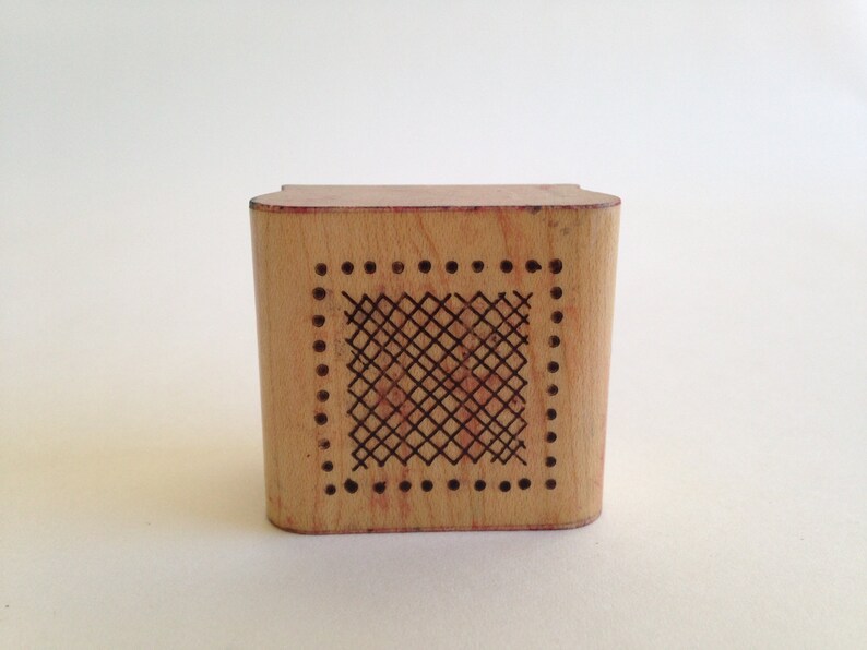 Cross Hatch Border Stamps Dots Background Vintage Rubber Stamp Card