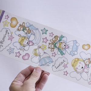 Miss Elizabeth, Angel Blessings, Sticker Sheet, Innocent, Touch of Heaven, Stars, Hearts, Card Making, Craft Project, ~ 230624-GS 20
