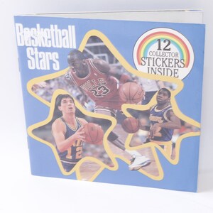 Estrellas del baloncesto, 12 coleccionistas, pegatina interior, jugadores famosos, artes, diversión, actividad, imágenes, niños, vintage, colección ~ M-05-01