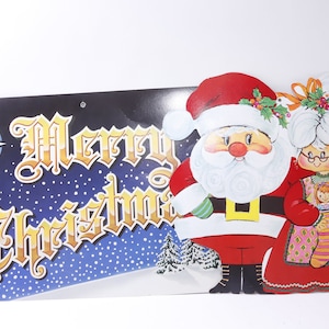 Feliz Navidad, Papá Noel, abuela, adorno para pared, decoración, cartón, vacaciones, coleccionable, vintage, ~220927-DIP F-1