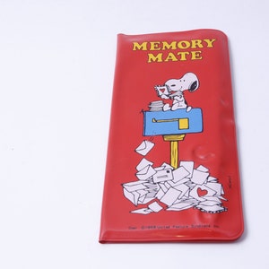 Peanuts, Snoopy, Memory Mate, Red Notepad, Klappkarte, Karte, Bleistift, Briefpapier, UFS, Vintage, Kollektion, ~ 20-02-53 AA