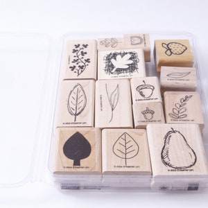 VV, árboles, hojas, naturaleza, pera, bellota, estampado de dos pasos, estampado hacia arriba, conjunto de sellos, madera, caucho, sellos de mensaje, fabricación de tarjetas, ~ 20-01-785