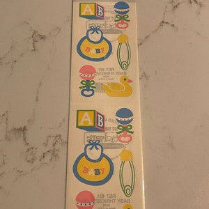 Oggetti per bambini, giocattoli, bavaglino, sonaglio, papera da bagno, baby shower, foglio di adesivi, Frances Meyer, artigianato, arredamento, creazione di biglietti, vintage, ~ 20-01-944