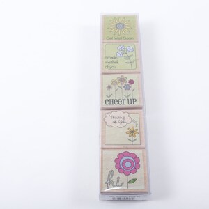 Wensen 5-PK Sentimenten Bloemen - Stempel Set Houten Rubberen Berichtenstempels - Vintage - Kaart maken ~ 20-01-18