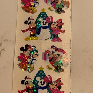 Navidad, Disney, Mickey Mouse, Minnie Mouse, Pareja, Amor, Vacaciones, Invierno, Hoja de pegatinas, Artesanía, Decoración, Fabricación de tarjetas, Vintage, ~ 20-01-948
