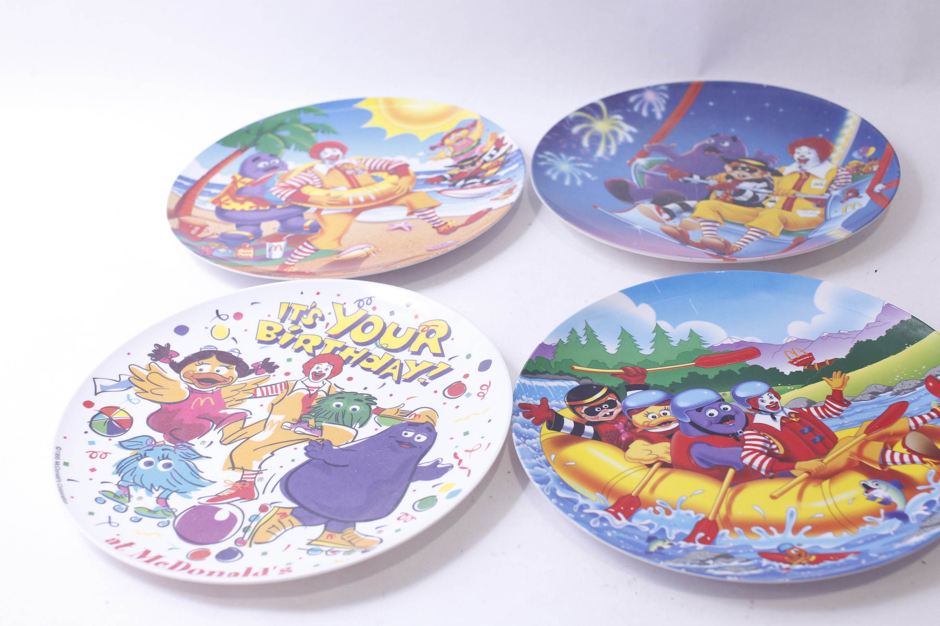 Mcdonald's Plates, Set of 4, Christmas, 4th of July, Birthday