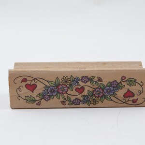 Flores, Planta, Amor, Romance, Sello, Sello de goma, Madera, Estampado, Vintage, Fabricación de tarjetas, ~ 20-09-296