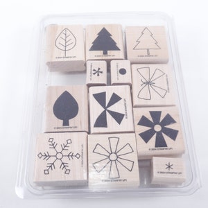 Formas de dos pasos y sombras Stampin Up 2004 - Juego de sellos Sellos de mensajes de goma de madera - Vintage - Fabricación de tarjetas ~ 20-01-78