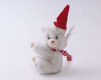 Care Bears, Christmas Pencil Topper, Flocked, Hugger, Grabber, 1980s, Tiny Figurilla, Soft Toy, Papelería, Vintage, ~ 240529-WH 930