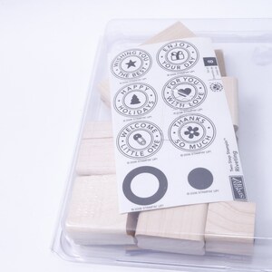 Remachado, Estampado en dos pasos, Vacaciones, Bienvenido, Gracias, Disfrutar, Juego de sellos, Madera, Goma, Sellos de mensaje, Vintage, Fabricación de tarjetas, ~ 20-01-08