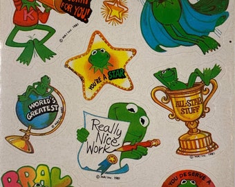Kermit Jim Henson Encouragement Vintage Single Sticker Sheet 1981 Scrap Booking Sticker Collecting Hallmark Craft ~ 20-10-334