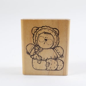 Baby Bear, DOTS, Stamp, Message Stamp, Rubber Stamp, Personal Stamp Exchange, Stampin Up, Wooden, Card Making M-07-09