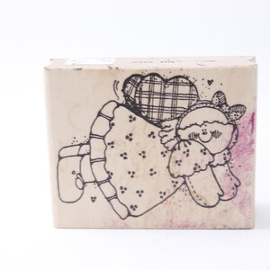 Fille, Poupée, Cœurs, Amour, Bois, Caoutchouc, Timbre message, 3 », Lignes de crochet et encreurs, Fabrication de cartes, Artisanat pour enfants, Passe-temps, Papeterie, ~M-11-08