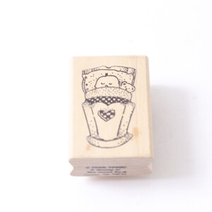 Bebé, Cuna, Dormir, Dormitorio de los niños, Madera, Goma, Sello de mensaje, 2 ", Fabricación de tarjetas, Manualidades para niños, Pasatiempo, Papelería, Vintage, ~20-29-1014