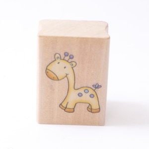 Amarillo, Juguete, Jirafa, Bebé, lindo, Madera, Goma, Sello de mensaje, Fabricación de tarjetas, Manualidades para niños, Pasatiempo, Papelería, Vintage, ~20-17-576