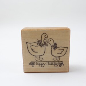 Buone vacanze, Anatre, Timbro, Timbro di gomma, Legno, Stampin Up, Vintage, Creazione di cartoline, ~ 60