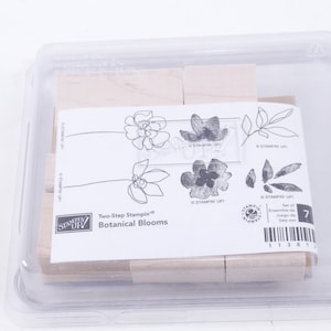 Flores botánicas Flores Stampin de dos pasos Nature Stampin Up - Juego de sellos Sellos de mensajes de goma de madera - Vintage - 20-01-253