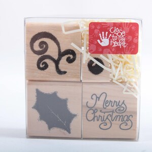 Joyeux Noël, Gui, Jeu de timbres, Près de mon cœur, Vacances, Carte, Souhaits, Formes personnalisées Ornements dans une boîte ~ 20-01-119