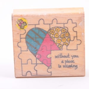 Tear Jerker! Sans toi, il manque une pièce - Puzzle du cœur - Amour - Amitié - TIMBRE UNIQUE - vintage ~ 20-13-446
