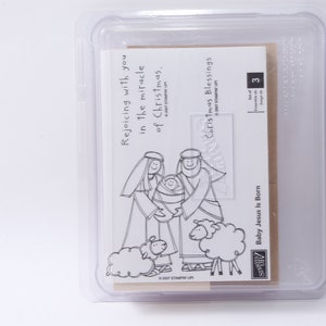 Navidad, Niño Jesús, Stampin Up, Juego de sellos, Madera, Caucho, Sellos de mensaje, Vintage, Fabricación de tarjetas, Pasatiempo, Papelería, ~20-01-875