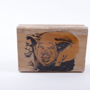 Hog Animal Farm Sow Oink Pig Farm Animal - Messaggio Stamp - Westwater Enterprises Timbro di gomma di legno - Vintage - Card Making ~ 20-01-18