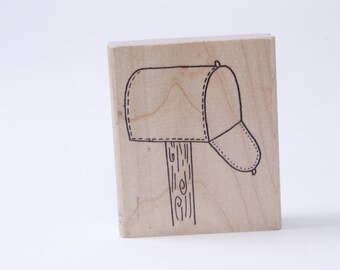Buzón, Correo, Correo, Caja, Soporte de madera, Dirección, Mudanza, Sello de mensaje, Madera, Goma, Sello, Vintage, Fabricación de tarjetas, ~ 20-11-367