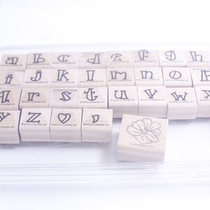 Bold-Line Alphabet Lower, Message Stamp Set, Rubber, Wooden, Funny Letters, Card Making, Craft Supply, ~ 230829-DIWVC 426
