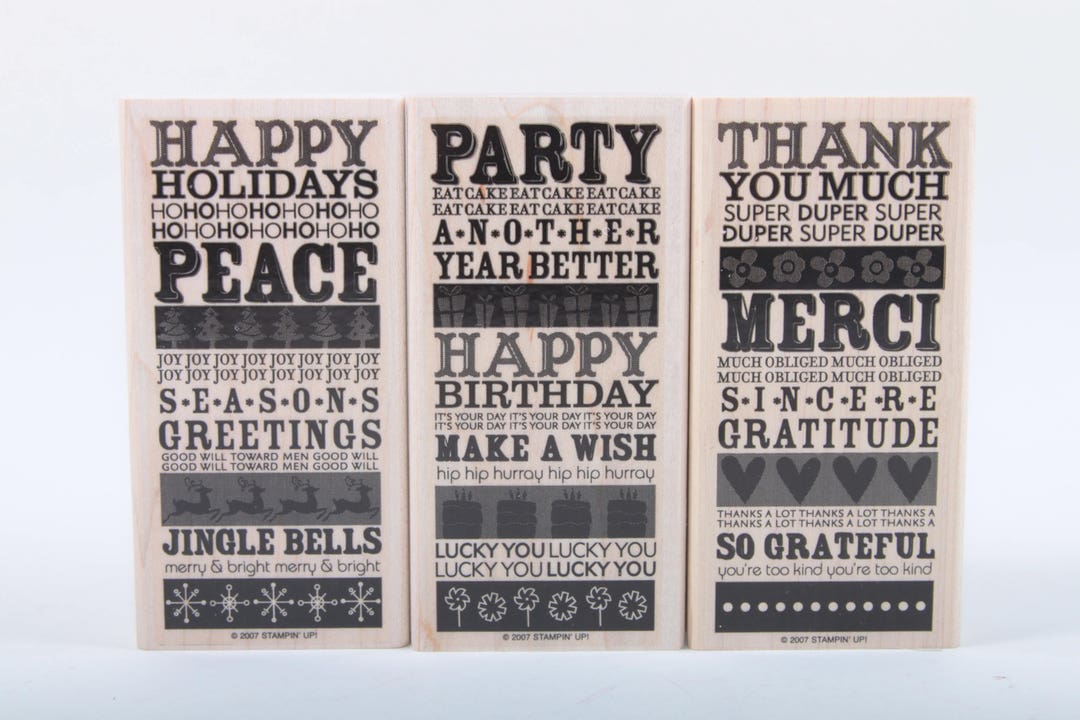 Stampin Up, Block Party, Birthday, Christmas, Thank You, Stamp Set, in