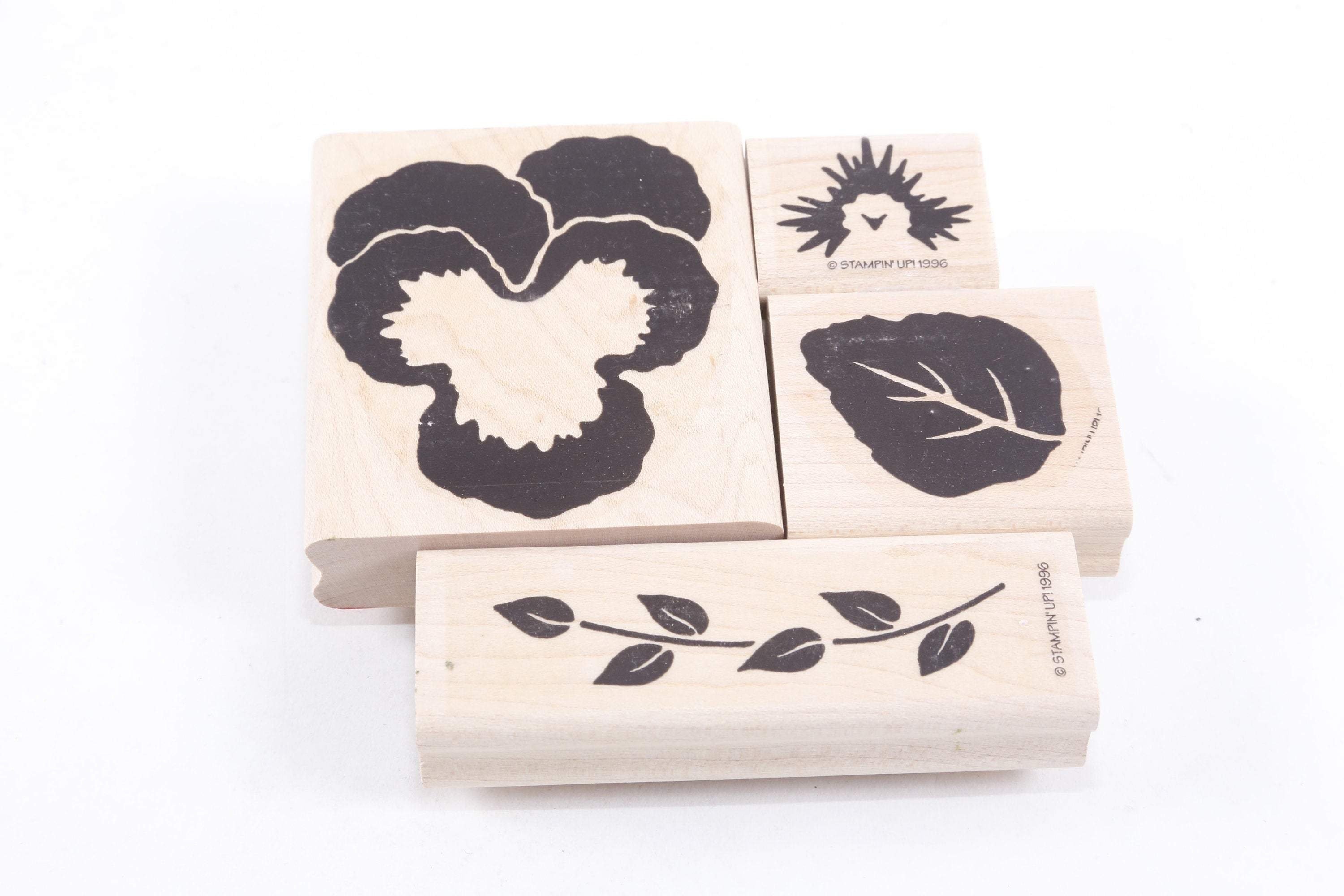 Leaves Plant Flower Stampin up 1996, Stamp Set Wooden Rubber  display picture 1