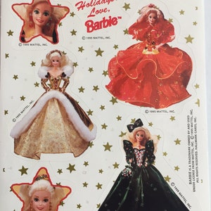 Barbie Sparkle Vintage Single Sticker Sheet 1995 Sticker Collecting Hallmark Craft ~ 20-01-19