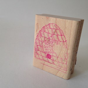 Home Sweet Hive - Bijenkorf - Bijen - Vintage Country Card Making - Rubber Stempel - Vintage ~ 20-01-197